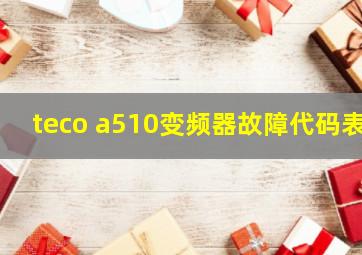 teco a510变频器故障代码表